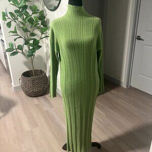 Zara Green Ribbed Midi Dress
